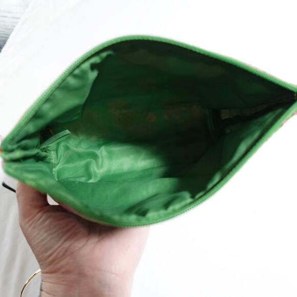 Marimekko x Clinique Set Cosmetic Bags Floral‎ Zip Top Pouches Green Pink Orange - Picture 5 of 11